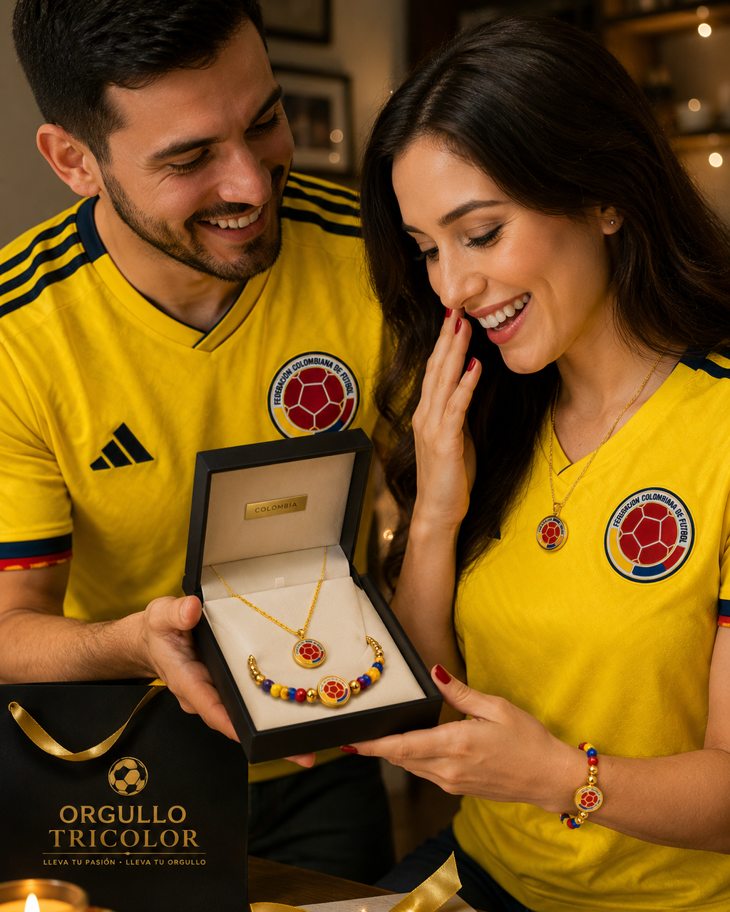 ⚽ KIT OFICIAL “GLORIA TRICOLOR” PULSERA + COLLAR CON DIJE Edición Limitada