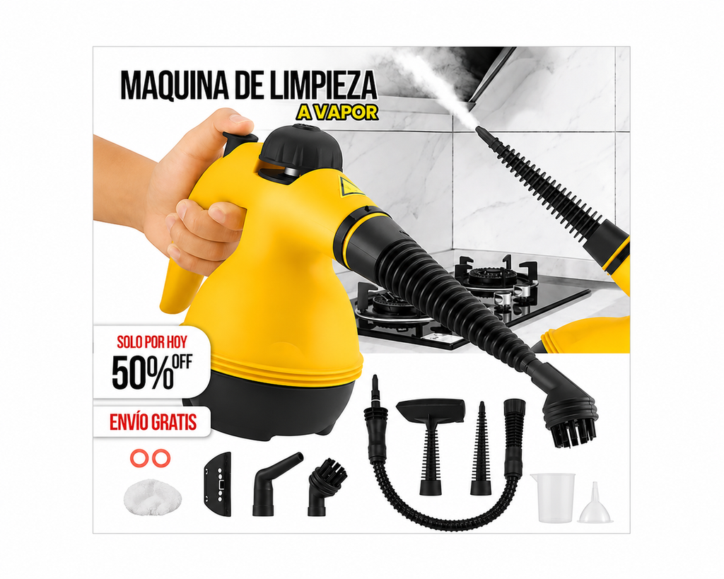 MÁQUINA DE LIMPIEZA A VAPOR MULTIFUNCIONAL + 9 Accesorios GRATIS 🎁